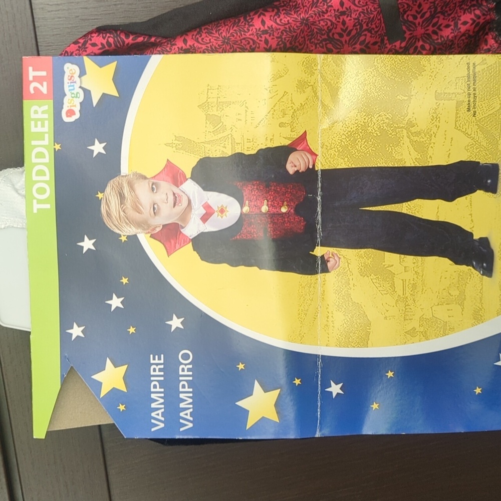 Disguise Toddler Vampire Costume - Red, Black, and White Size 2 NWT